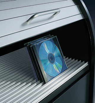 Sistema de almacenamiento cd-/dvd, perfil de aluminio color plata anodizado