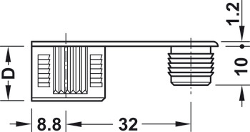 Perno de unión, Häfele Rafix S20, para taladro Ø 5 mm