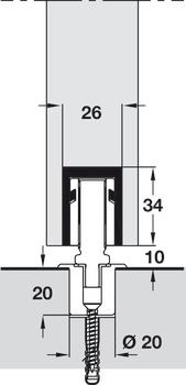 Herraje para pared plegable, puertas giratorias Hawa VarioFold 80/H