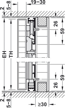 Herraje para puertas correderas giratorias de madera, Hawa concepta 25/30/40/50, 