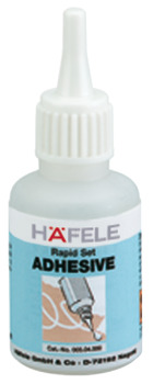 Adhesivo rápido, sistema de pegado rápido Häfele, a base de cianoacrilato