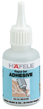 Adhesivo rápido,sistema de pegado rápido Häfele, a base de cianoacrilato