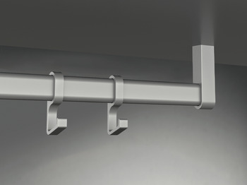 Barra para guardarropas,Aluminio, Diámetro 30 x 14 mm