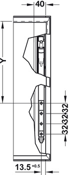 herraje elevable,Häfele Strato, Para puertas de una pieza de madera o con marco de aluminio