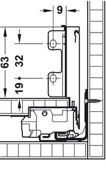 Juego de cajón,Legrabox pure, Altura del lateral de cajón 90 mm, Altura del sistema M, Con carril del armario Tip-On