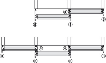 Perfil para marco de aluminio,Horizontal, superior/inferior