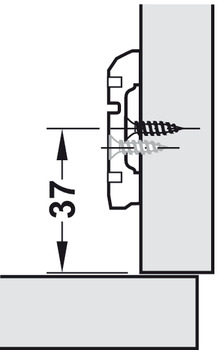 placa de montaje en cruz,Häfele Metallamat A, Regulación de la altura mediante agujero oblongo