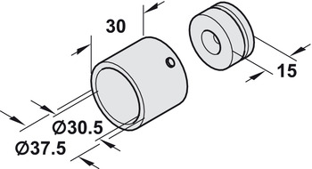 soporte para barra de armario,Para barra de armario redonda Ø 30 mm