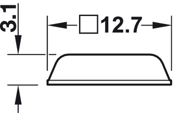 Tope amortiguado,autoadhesivo, angular, Ø 12,7 mm, altura 3,1 mm