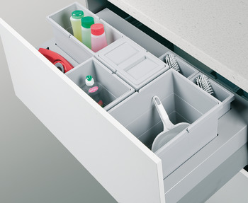 Cubo de basura triple y cubo de basura con cuatro compartimentos, 1 x 18 y 2 x 8 / 1 x 18, 1 x 12 y 2 x 8, Hailo Separato Matrix Box P 3603-63/93