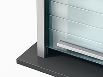 Caja con módulo de persiana, láminas de vidrio ESG, Panel de aluminio