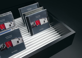 Sistema de almacenamiento cd-/dvd, perfil de aluminio color plata anodizado