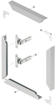 Perfil de aluminio para marco de cristal, para grosor del cristal 4 mm