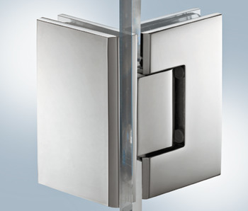 Bisagra de la puerta de ducha, para uniones de cristal-cristal, frontal de cristal 90°