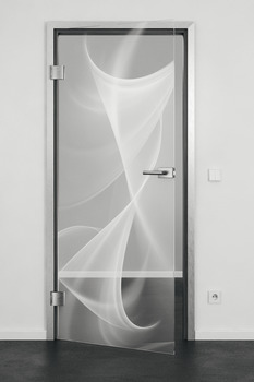 Puerta de cristal, motivo de láser sobre cristal blanco GDW, Individual para el cliente