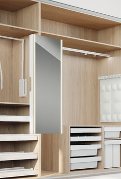Espejo para armario, Häfele Dresscode, iluminado, extraíble, orientable 90°