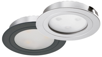 Lámpara para embutir y para montaje bajo estantes, redonda, LED 4009 – Loox, aluminio, 350 mA