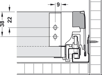 Juego para cajón, Blum Tandembox antaro, con carril del armario Tip-On Blumotion, altura del sistema N, altura del lateral de cajón 68 mm