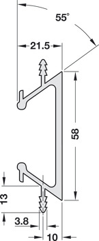 Tirador de perfil metálico, de aluminio, ancho del armario