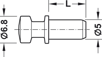 Perno de unión, Häfele Variofix para taladro Ø 5 mm, para embutir