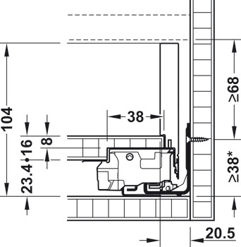 Juego para cajón, Legrabox pure, altura del lateral de cajón 90 mm, altura del sistema M, con carril del armario Blumotion S, capacidad de carga: 70 kg