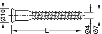 Tornillo de unión, Confirmat, cabeza avellanada, para diámetro del taladro 5 mm, PZ3