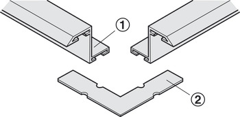 Herraje de unión angular, para perfil de marco en forma de Z rejilla de ventilación aluminio, acoplable de forma individual