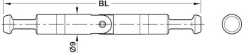 Perno doble, sistema Häfele Maxifix, con articulación, para montaje gemelo