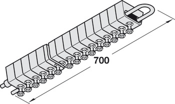 Herrajes de unión para armarios rv, pieza superior RV/O, Häfele Ixconnect, con función de fijación