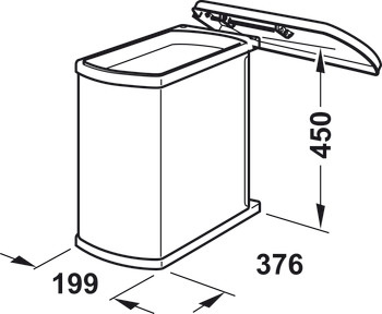 Cubo de basura sencillo, 18 litros, Hailo Uno 3418-00
