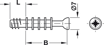 Perno de unión, M200, sistema Minifix<sup>®</sup>, para taladro de diámetro: 5 mm con cabeza del perno Ø 7 mm