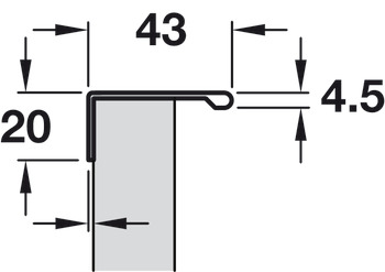 Tirador de perfil metálico, de aluminio, forma en L