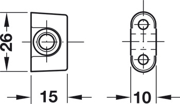 Guía para varilla, para cerradura de varilla perfilada giratoria, para atornillar