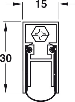 Burlete bajo puerta automático, Schall-Ex® DUO L-15 WS con placa de activación, Athmer