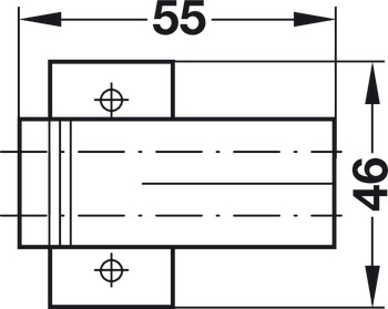 Placa adaptadora en cruz doble, 970.2501, para amortiguador para puerta Blumotion
