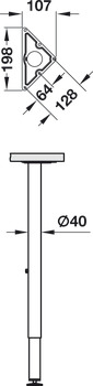 Una sola pata con placa para atornillar, para Idea C, sistema de bases para mesa
