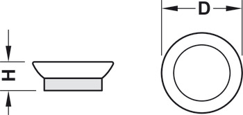 Deslizador de fieltro, Redondo, para fijar a presión/presionar, Ø 20-25 mm