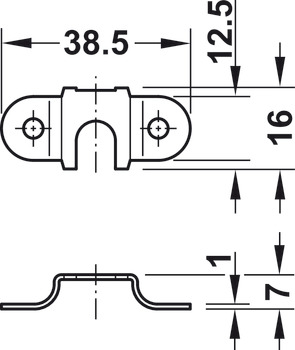 Cerradura giratoria para sistema central de cierre, con cilindro de chapitas, para montar en el panel frontal
