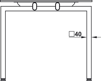 Elemento lateral, para Idea H, Patas de mesa cuadradas