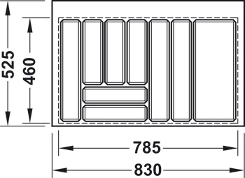 Divisiones  para cajones, universal, altura 52 mm