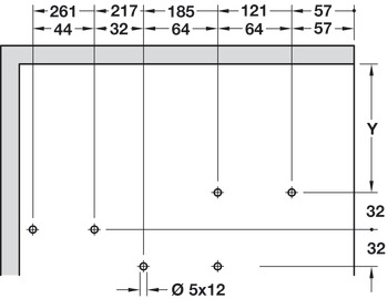 Unidad mecanismo de elevación, Häfele Free Fold – Set para puertas de dos piezas