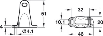 Placa de fijación para atornillar, con agujero oblongo, para Senso (+) y E-Senso (+)