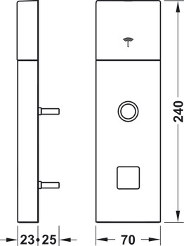 Set de terminal de puerta, Häfele Dialock DT 700 Offline, para puertas de interior/puerta de la habitación de huéspedes, con pomo giratorio