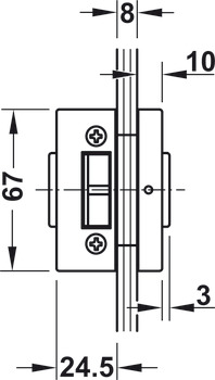 Puerta de cristal - cerradura PZ, GHR 402 y 403, Startec
