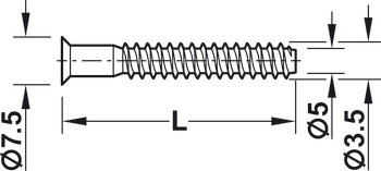 Tornillo de unión, Häfele confirmat, cabeza avellanada, para taladro de diámetro 4 mm, (IS) 20