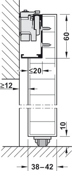 Herraje para puerta corredera, Slido Design 80-M, juego con carril de deslizamiento para 1 puerta