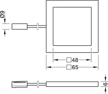 Aplique para montaje bajo estantes rectangular, Häfele Loox5 LED 2081 12 V 4 polos (RGB)