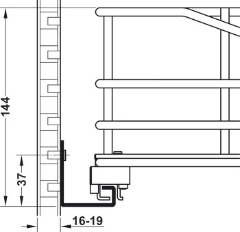 Sistema extraíble interior para armarios inferiores, Häfele, con estante de alambre extraíble