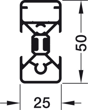 Juego, Häfele Versatile, con perfil cerrado por 2 lados, montaje en L para estante superior