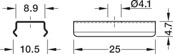 Clip de fijación, para perfil Häfele Loox5 2103/2104, para fijación oculta
